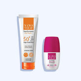 نانوتريت جيل كريم صن سكرين دراي تاتش حمايه ممن الشمس +50 50 مل + نانوتريت مزيل رائحه بالروز فانليا رول اون 50 مل - Nabda Egypt